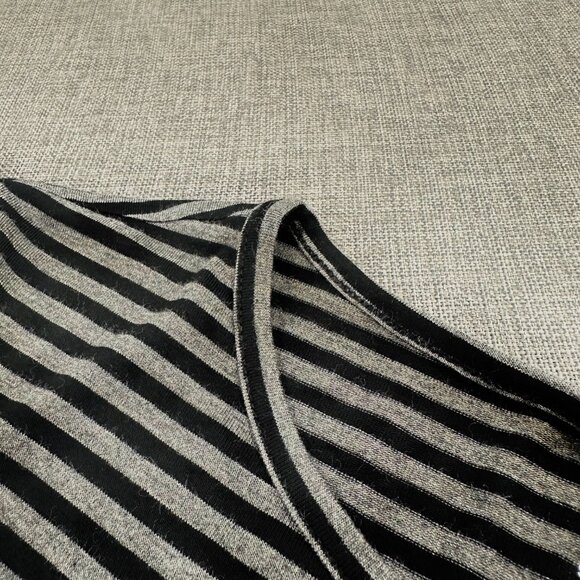 NEW! West Loop Striped Dress Black & Gray Medium Long Sleeve Stretch Rayon & Spa - Picture 10 of 11